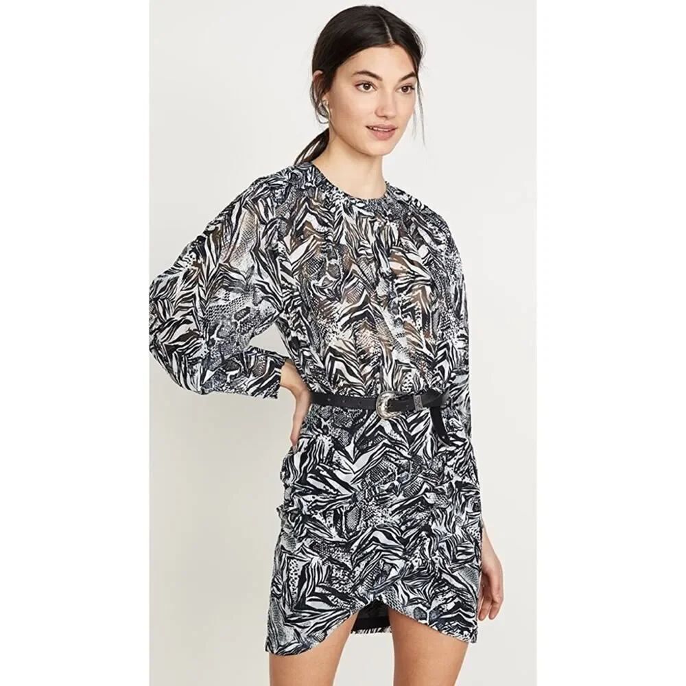 IRO Jenian metallic mini dress animal print 38/US6